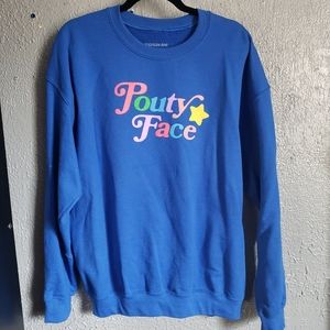 Addison Rae L "Pouty Face" crewneck Blue